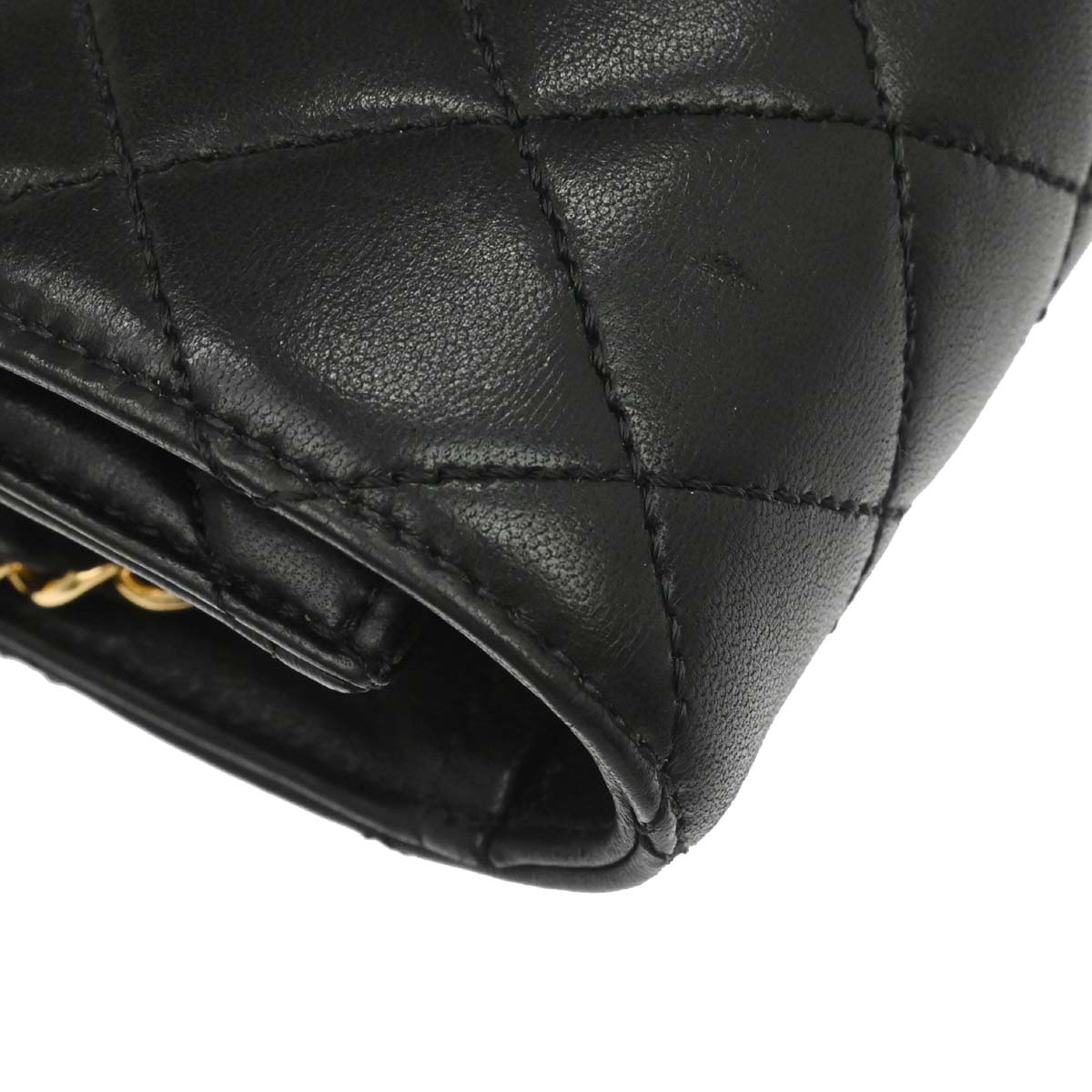 Chanel 2010-2011 Black Lambskin Turnlock Medium Half Flap Shoulder Bag