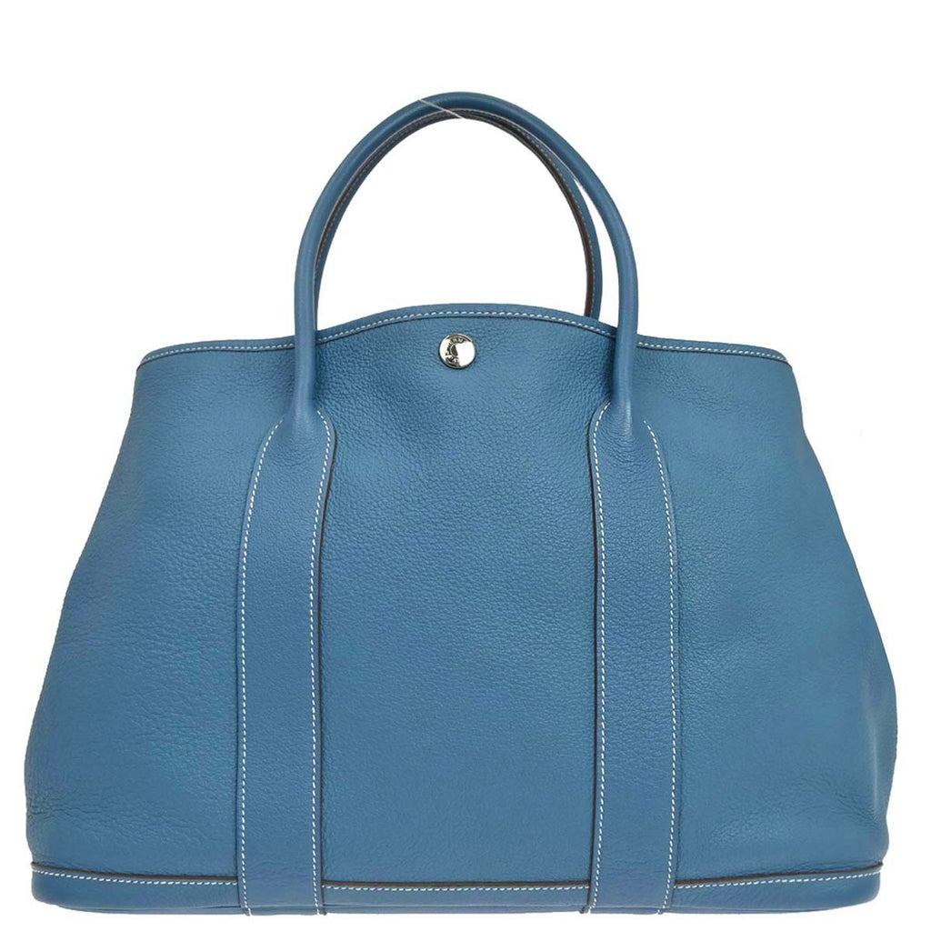 Hermes Blue Jean Negonda Garden Party 36 PM Tote Handbag