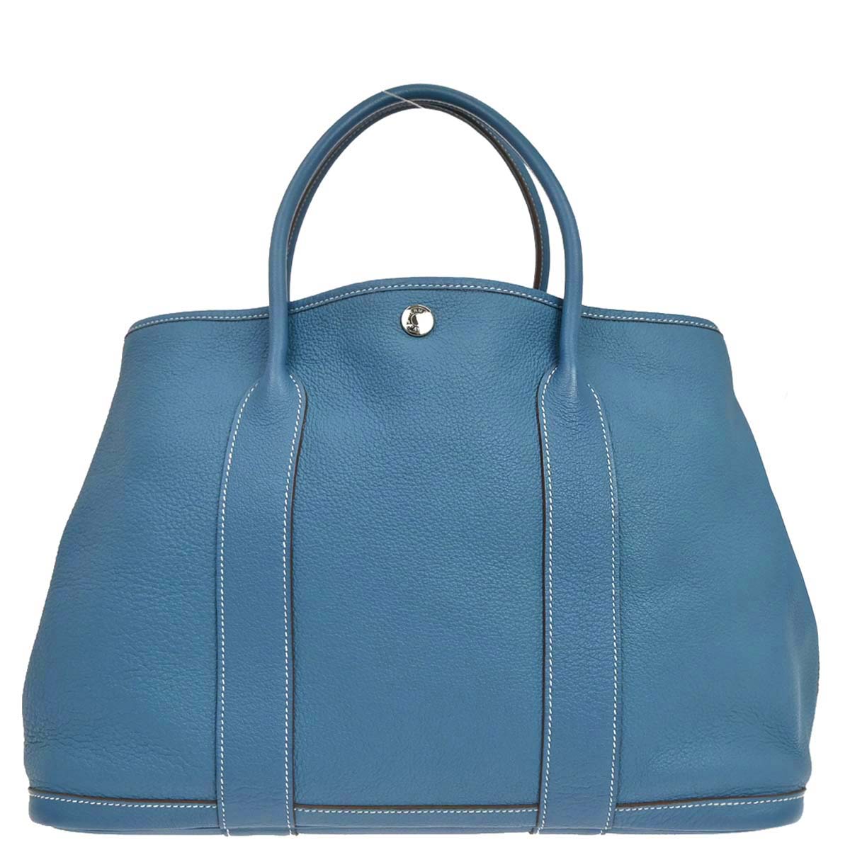 Hermes Blue Jean Negonda Garden Party 36 PM Tote Handbag