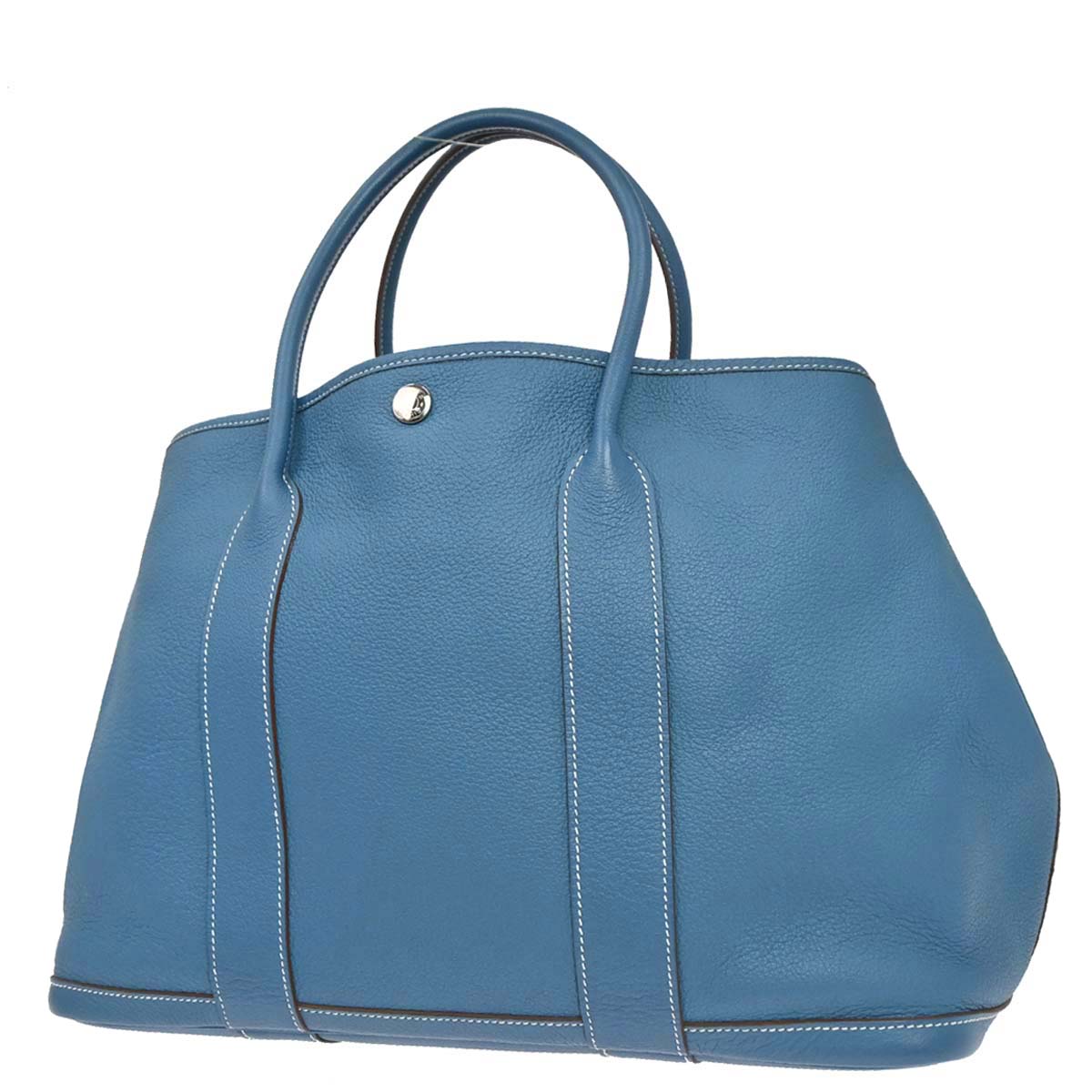 Hermes Blue Jean Negonda Garden Party 36 PM Tote Handbag