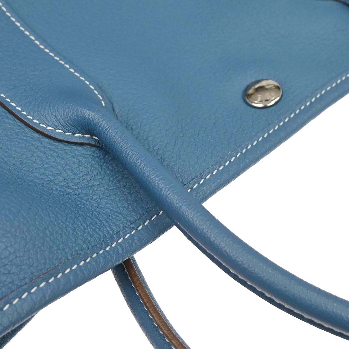 Hermes Blue Jean Negonda Garden Party 36 PM Tote Handbag