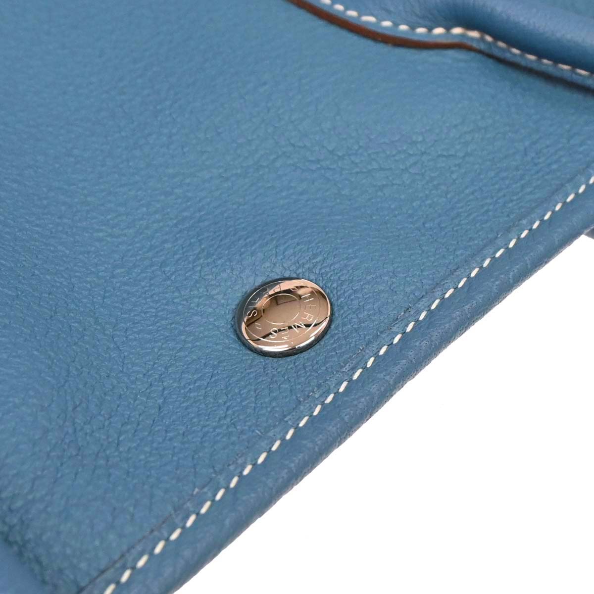 Hermes Blue Jean Negonda Garden Party 36 PM Tote Handbag