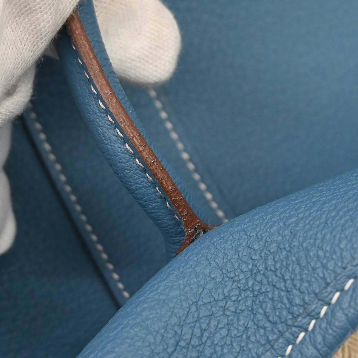 Hermes Blue Jean Negonda Garden Party 36 PM Tote Handbag