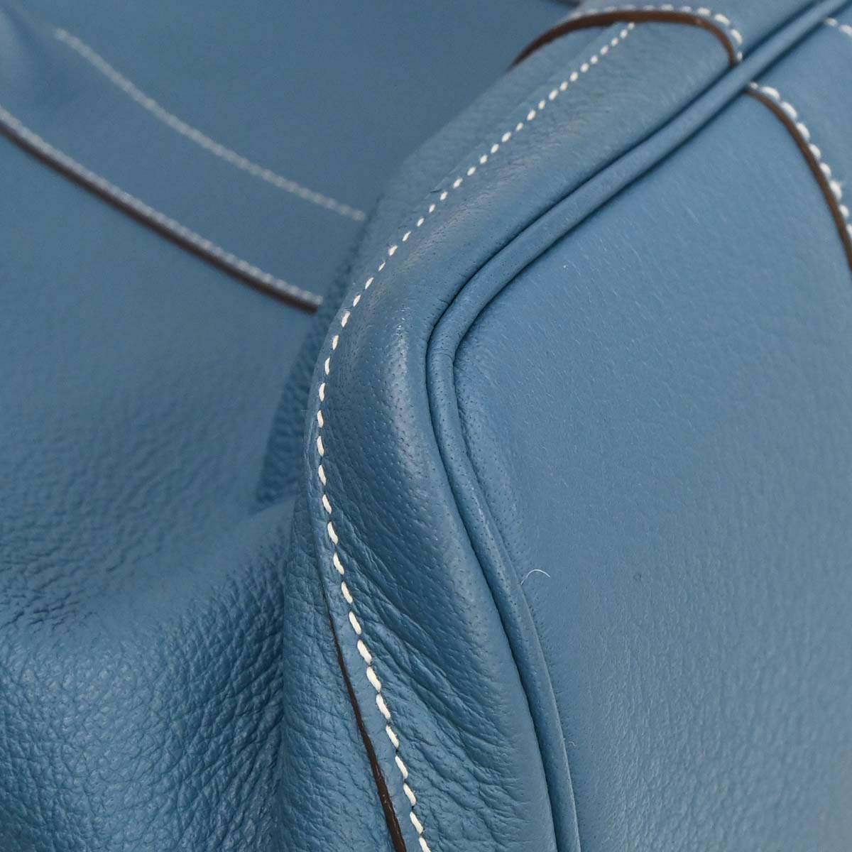 Hermes Blue Jean Negonda Garden Party 36 PM Tote Handbag