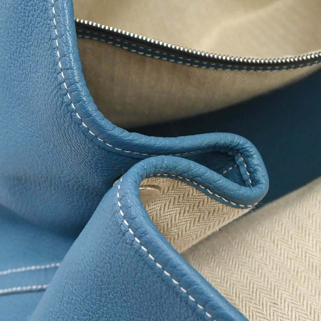 Hermes Blue Jean Negonda Garden Party 36 PM Tote Handbag