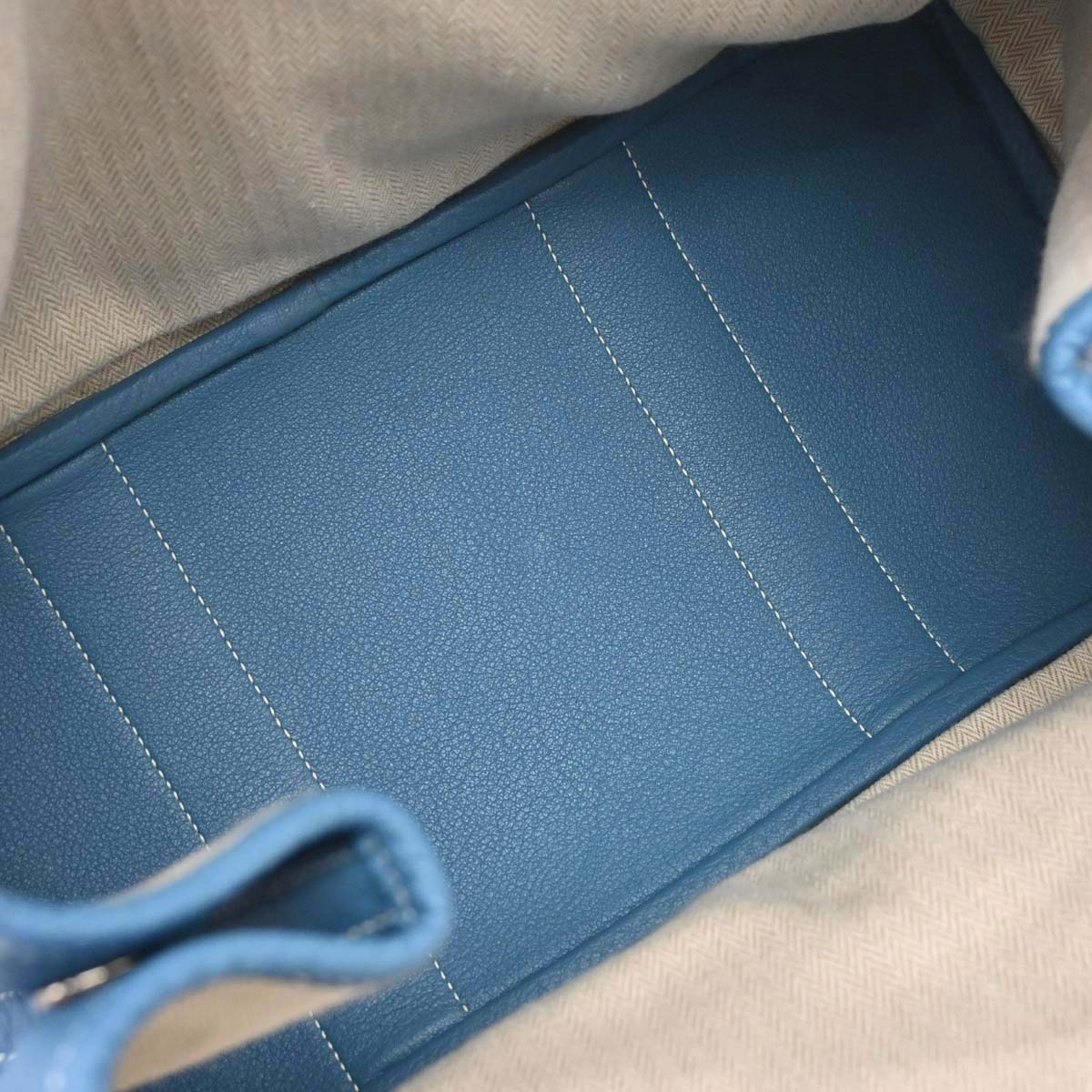 Hermes Blue Jean Negonda Garden Party 36 PM Tote Handbag