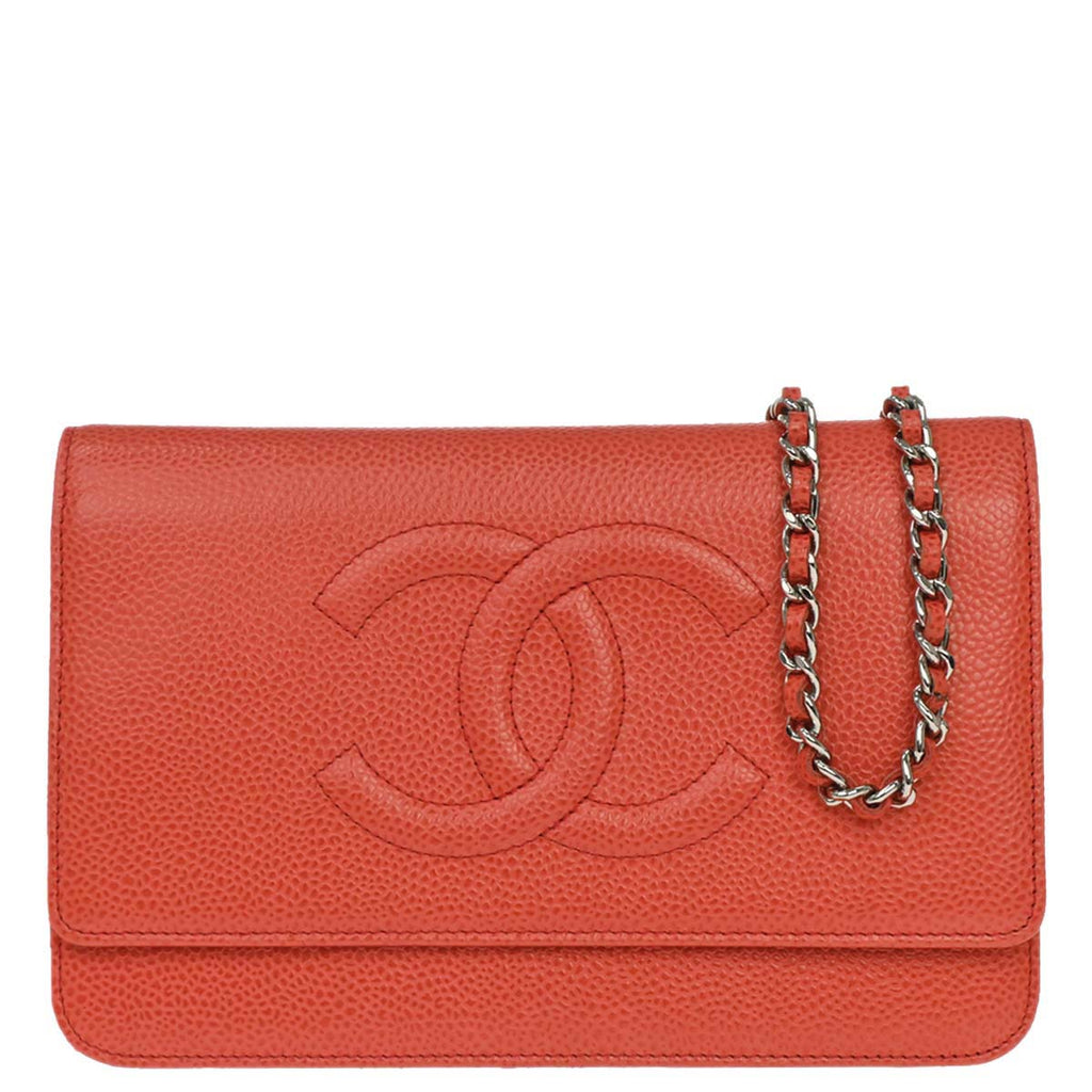 Chanel 2012-2013 Red Caviar Skin Timeless WOC Wallet on Chain Shoulder Bag
