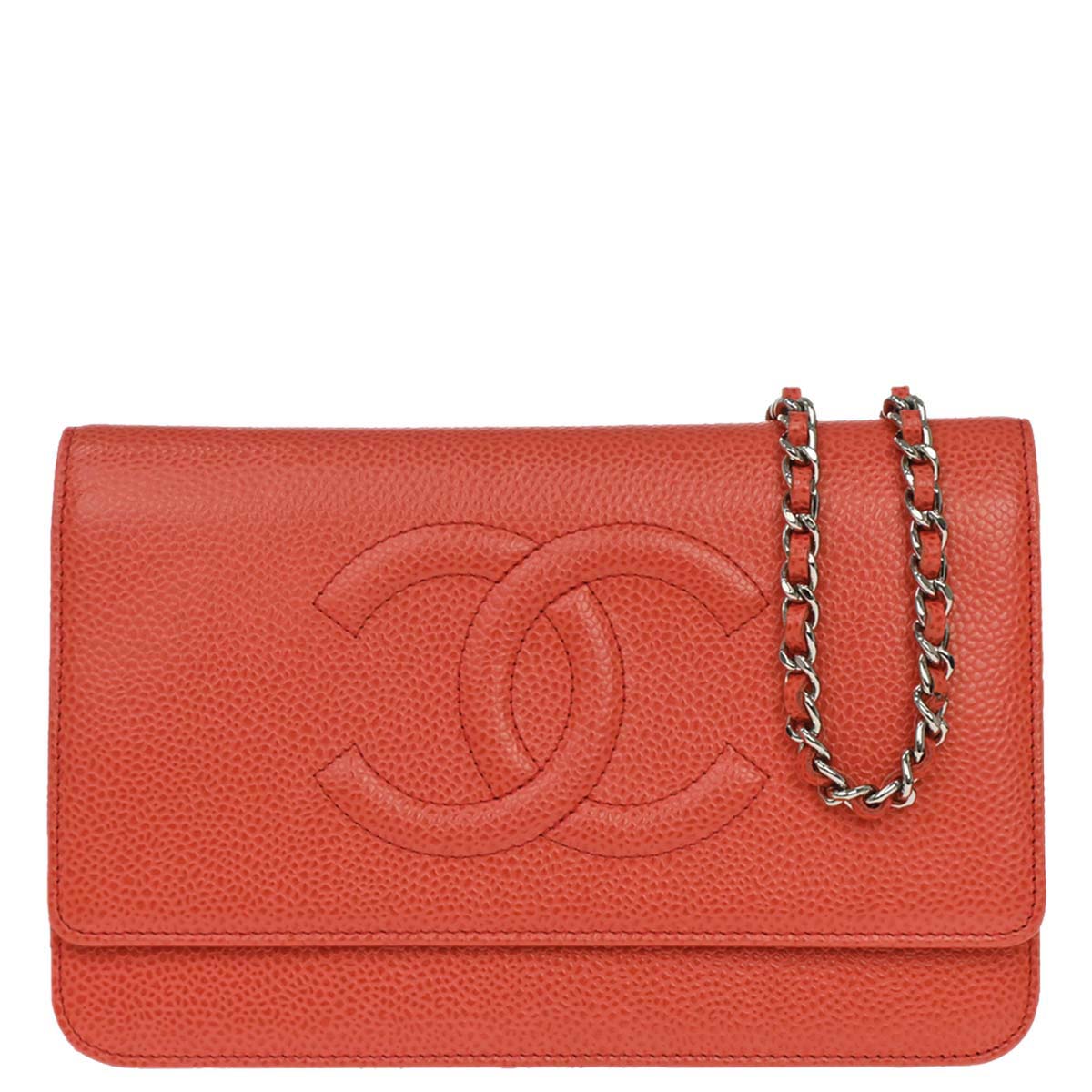 Chanel 2012-2013 Red Caviar Skin Timeless WOC Wallet on Chain Shoulder Bag