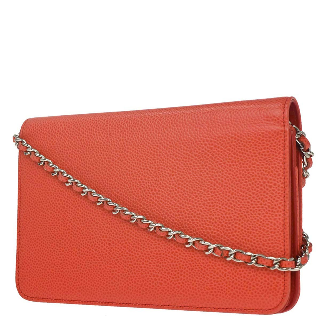 Chanel 2012-2013 Red Caviar Skin Timeless WOC Wallet on Chain Shoulder Bag