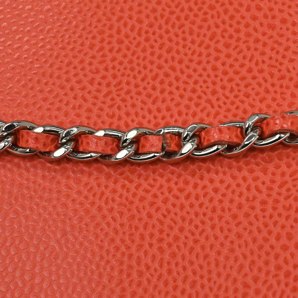 Chanel 2012-2013 Red Caviar Skin Timeless WOC Wallet on Chain Shoulder Bag