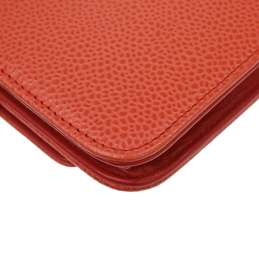 Chanel 2012-2013 Red Caviar Skin Timeless WOC Wallet on Chain Shoulder Bag
