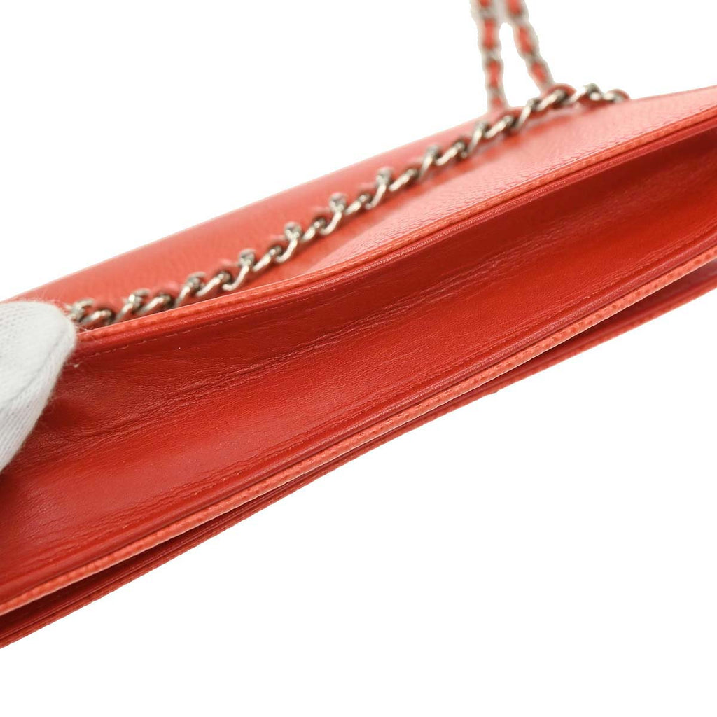 Chanel 2012-2013 Red Caviar Skin Timeless WOC Wallet on Chain Shoulder Bag