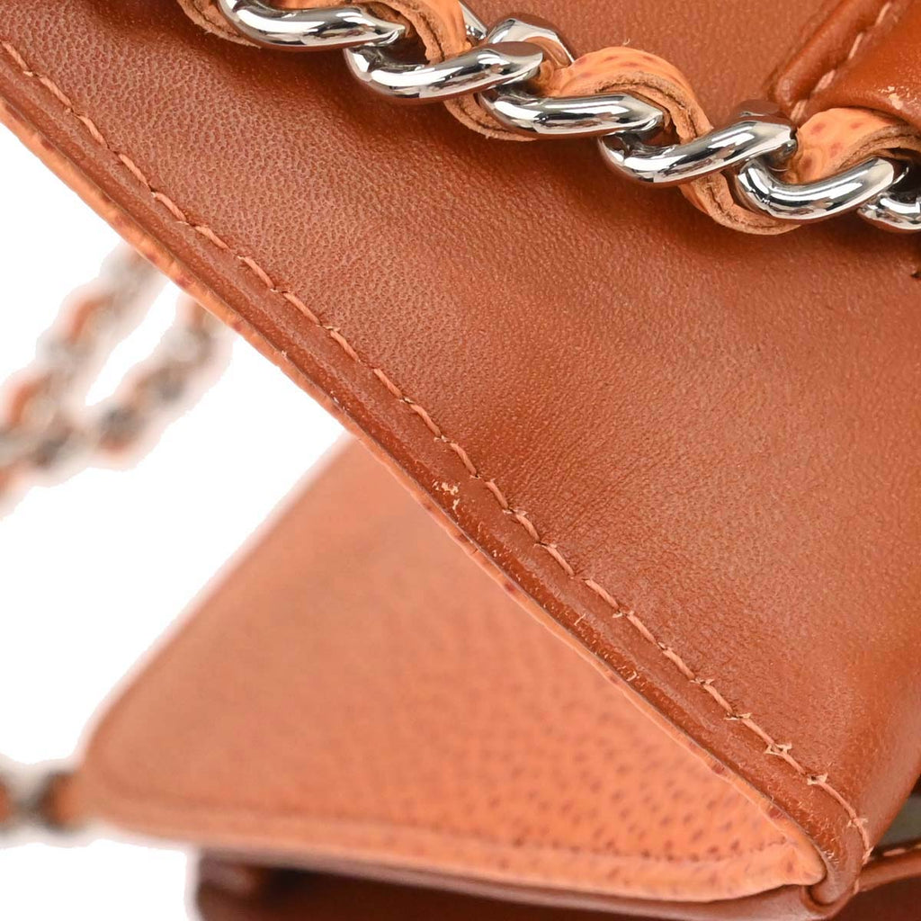 Chanel 2012-2013 Orange Caviar Skin Timeless WOC Wallet on Chain Shoulder Bag