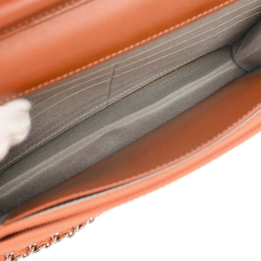 Chanel 2012-2013 Orange Caviar Skin Timeless WOC Wallet on Chain Shoulder Bag