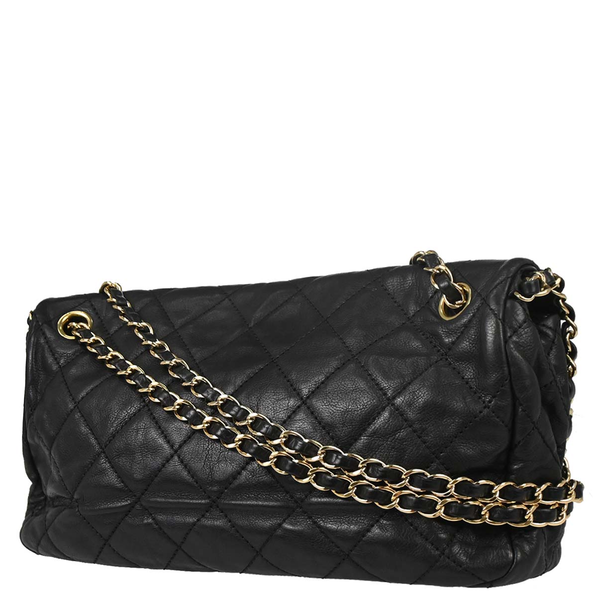 Chanel 2012 Black Calfskin Chain Me Shoulder Bag