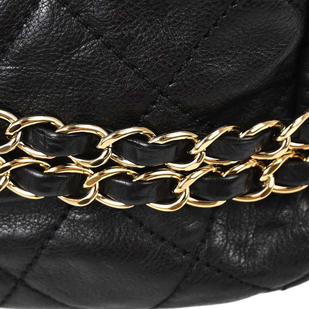 Chanel 2012 Black Calfskin Chain Me Shoulder Bag