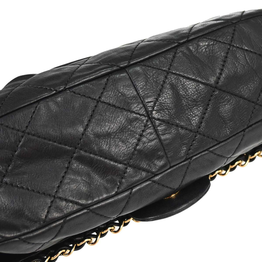Chanel 2012 Black Calfskin Chain Me Shoulder Bag