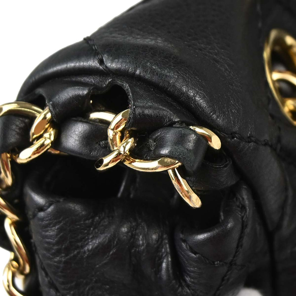 Chanel 2012 Black Calfskin Chain Me Shoulder Bag