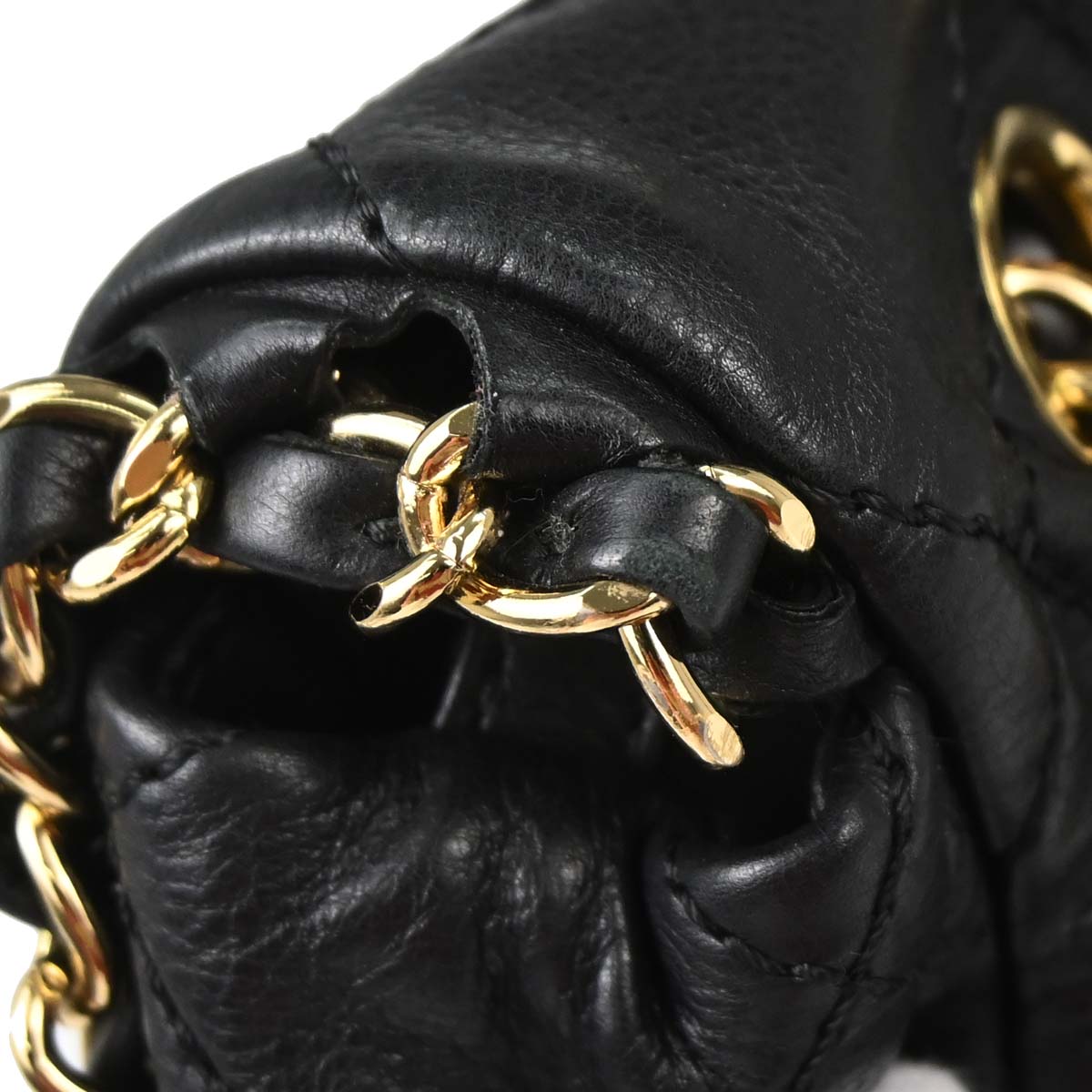 Chanel 2012 Black Calfskin Chain Me Shoulder Bag