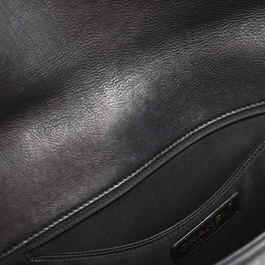 Chanel 2012 Black Calfskin Chain Me Shoulder Bag