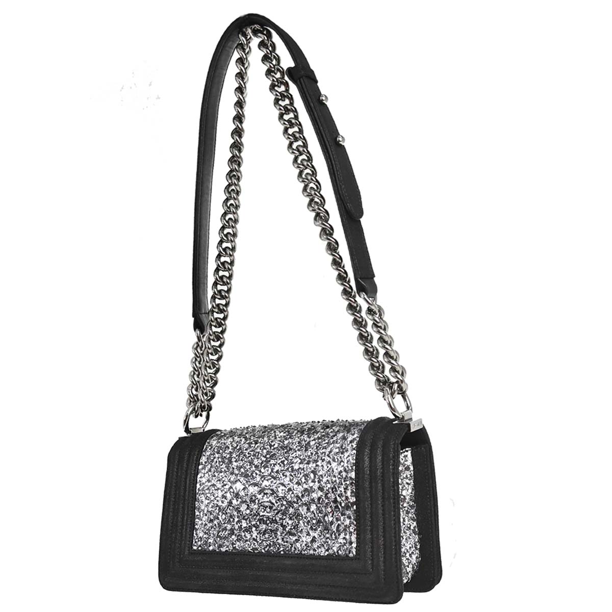 Boy Chanel * 2014 Silver Python Small Chain Shoulder Bag