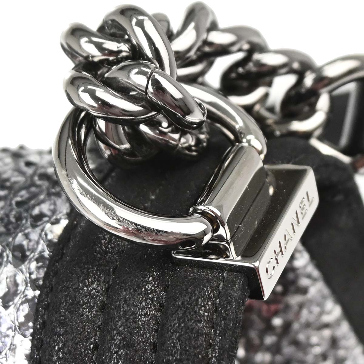 Boy Chanel * 2014 Silver Python Small Chain Shoulder Bag
