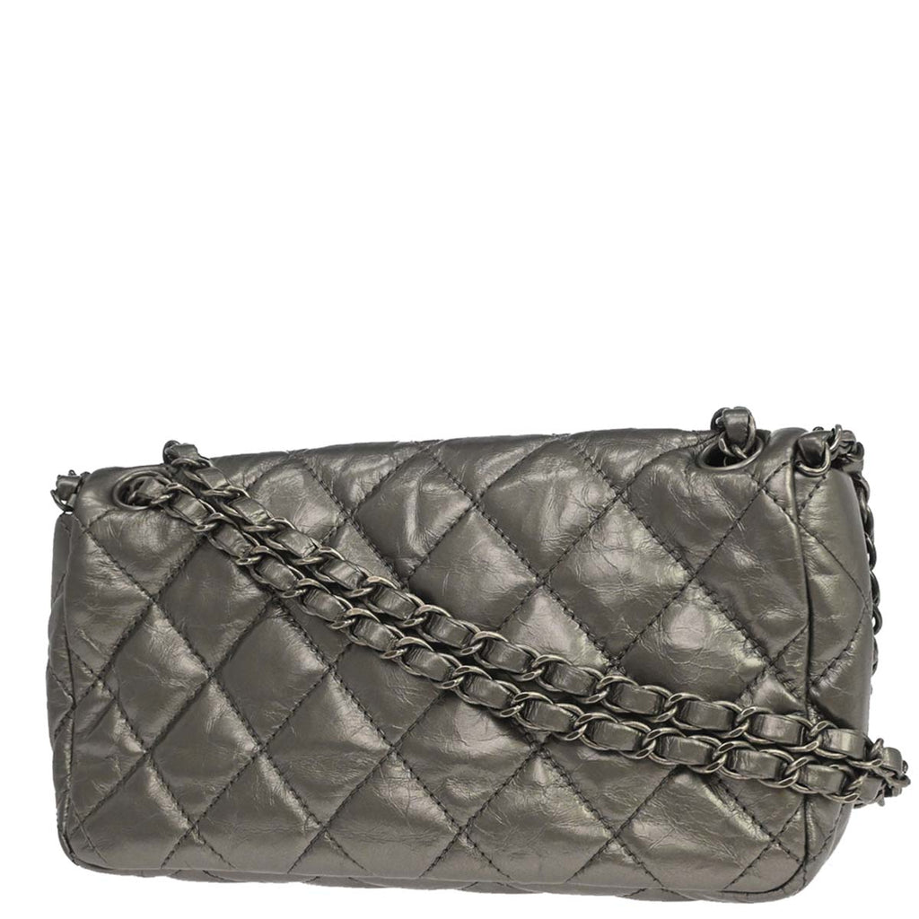 Chanel 2010-2011 Gray Calfskin Chain Me Shoulder Bag