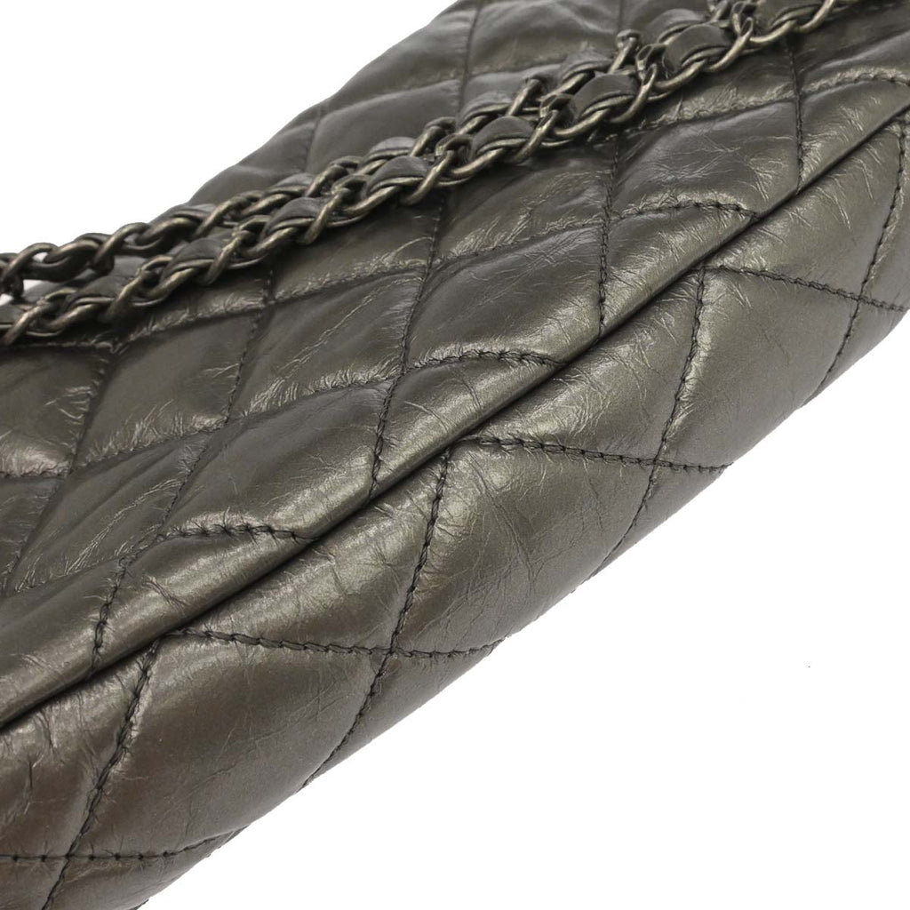 Chanel 2010-2011 Gray Calfskin Chain Me Shoulder Bag