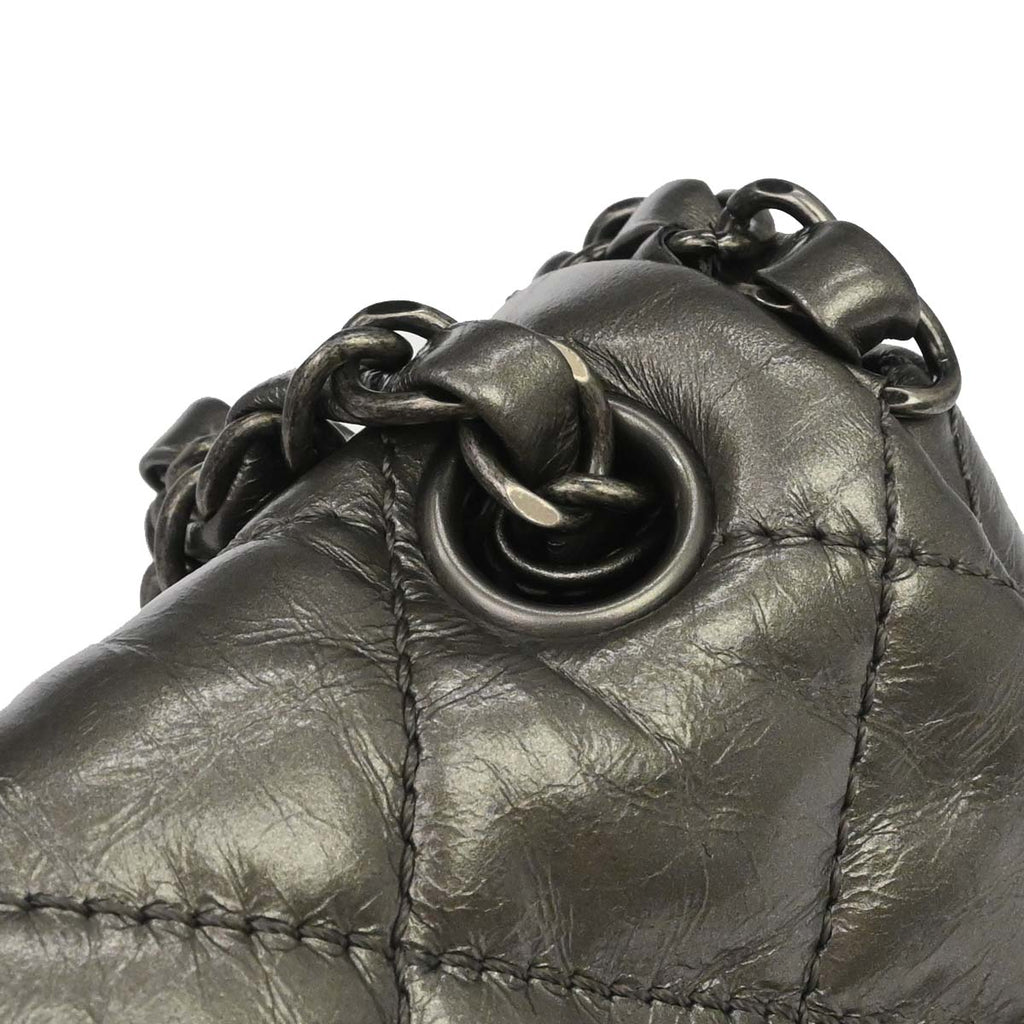 Chanel 2010-2011 Gray Calfskin Chain Me Shoulder Bag