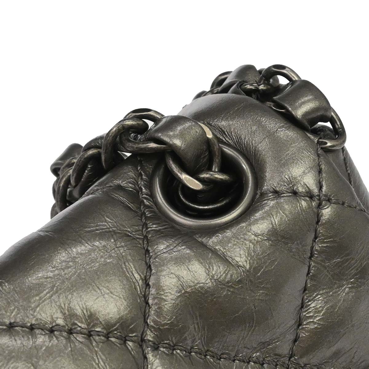Chanel 2010-2011 Gray Calfskin Chain Me Shoulder Bag
