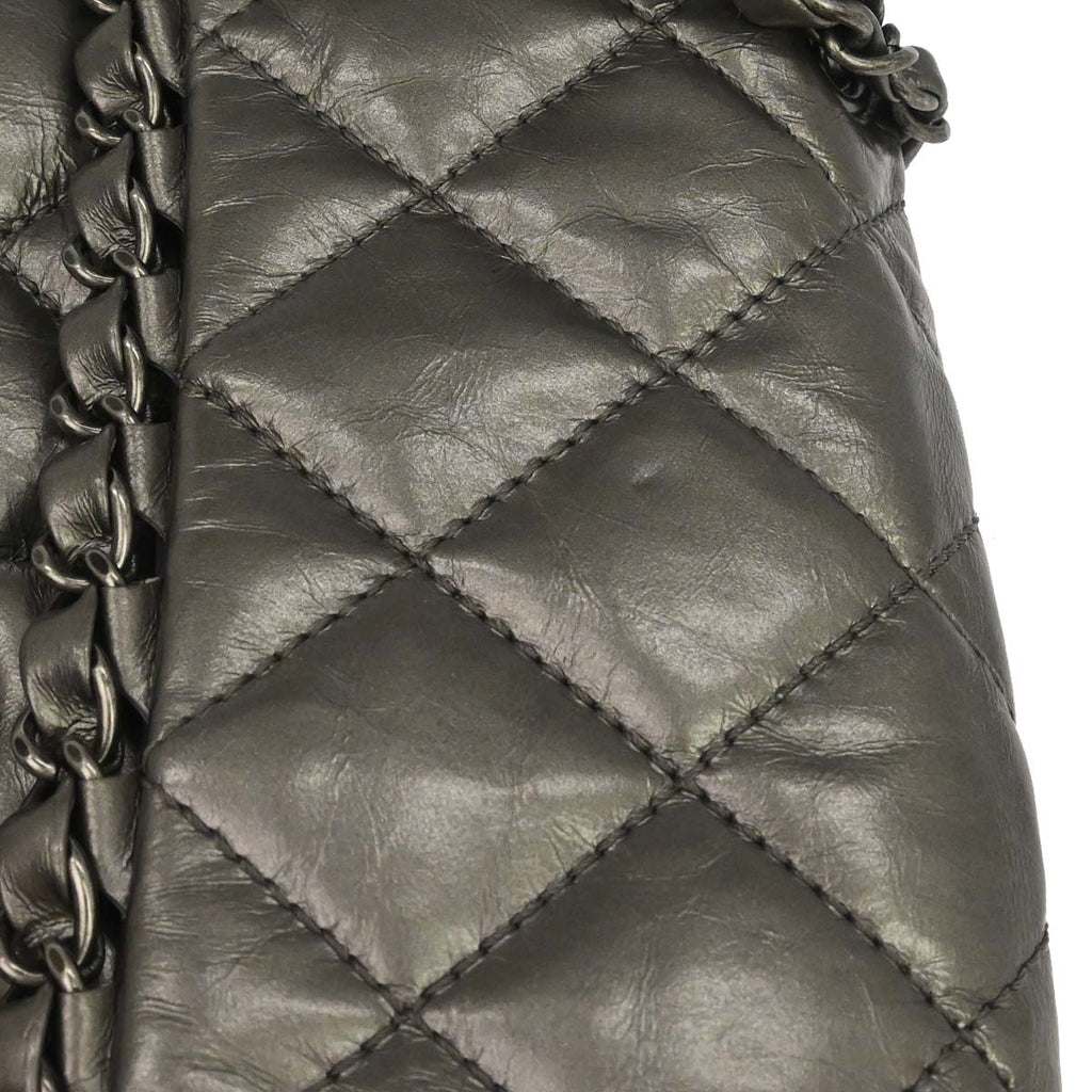 Chanel 2010-2011 Gray Calfskin Chain Me Shoulder Bag