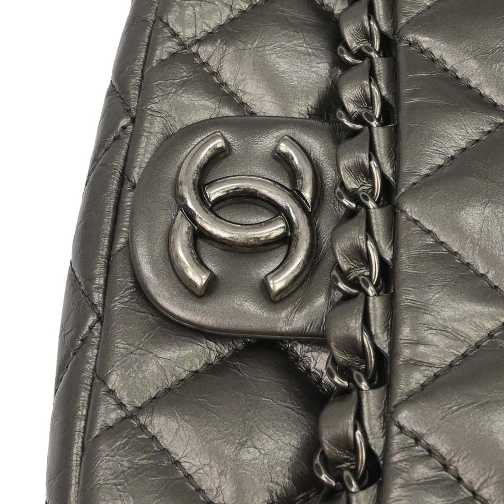 Chanel 2010-2011 Gray Calfskin Chain Me Shoulder Bag