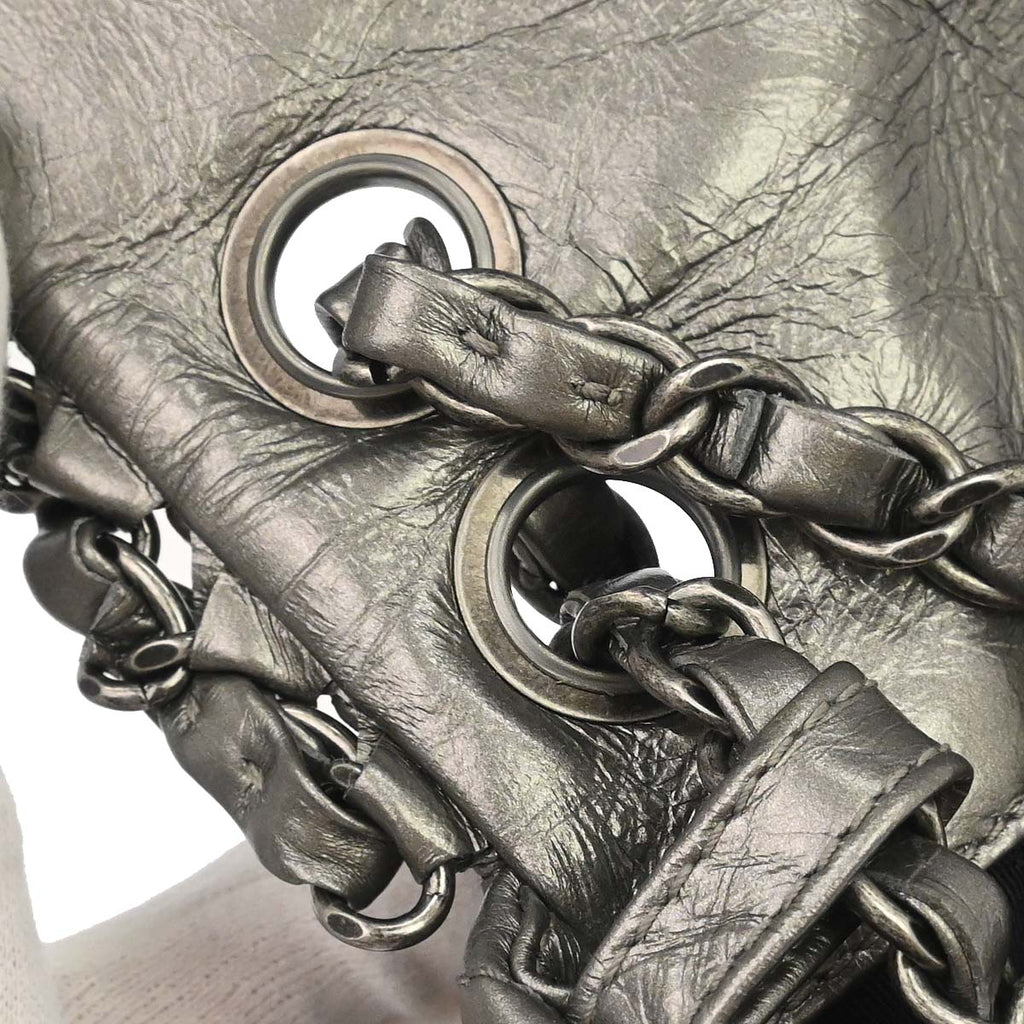 Chanel 2010-2011 Gray Calfskin Chain Me Shoulder Bag