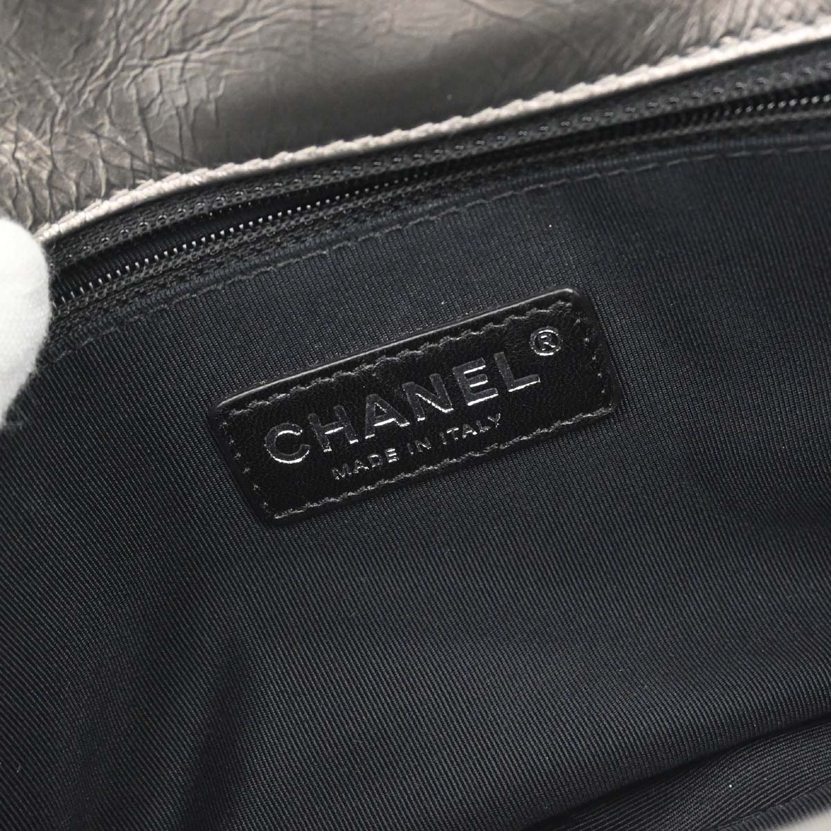Chanel 2010-2011 Gray Calfskin Chain Me Shoulder Bag