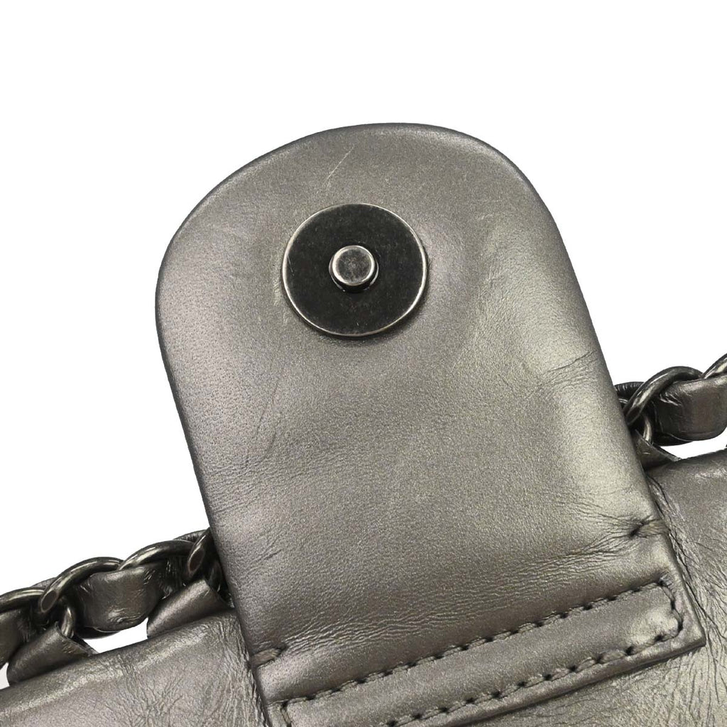 Chanel 2010-2011 Gray Calfskin Chain Me Shoulder Bag