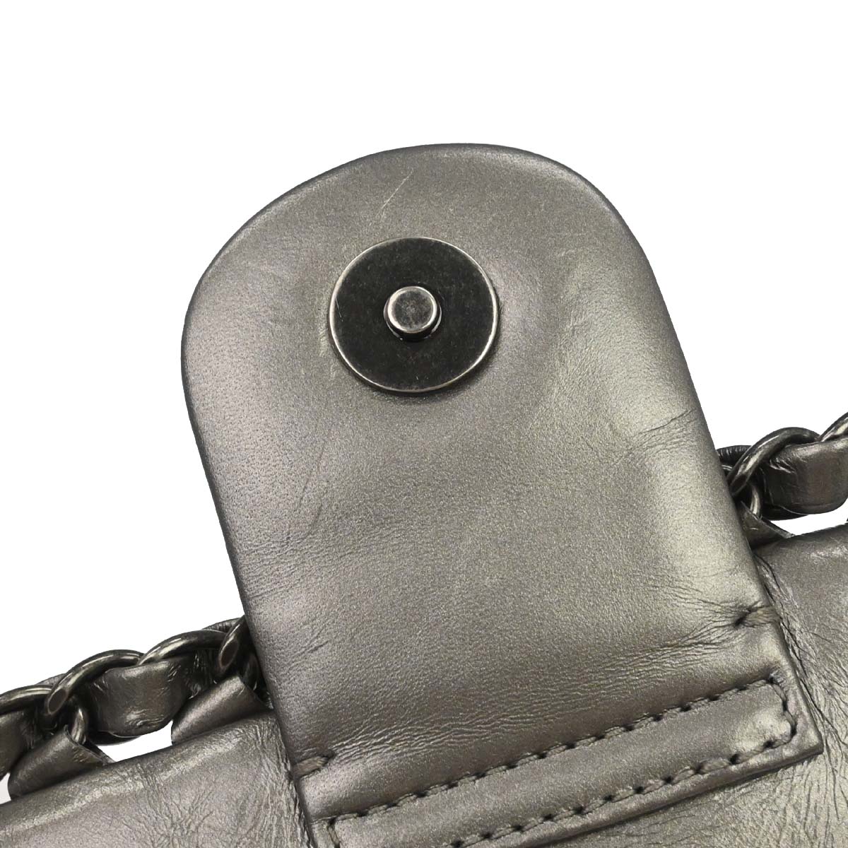 Chanel 2010-2011 Gray Calfskin Chain Me Shoulder Bag