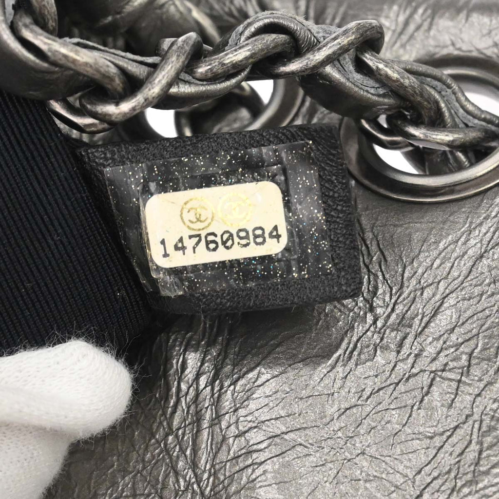 Chanel 2010-2011 Gray Calfskin Chain Me Shoulder Bag