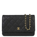 Chanel 2013-2014 Black Caviar Skin Classic WOC Wallet on Chain Bag
