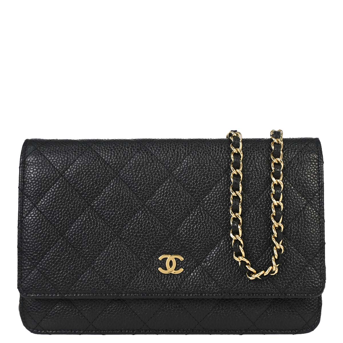 Chanel 2013-2014 Black Caviar Skin Classic WOC Wallet on Chain Bag