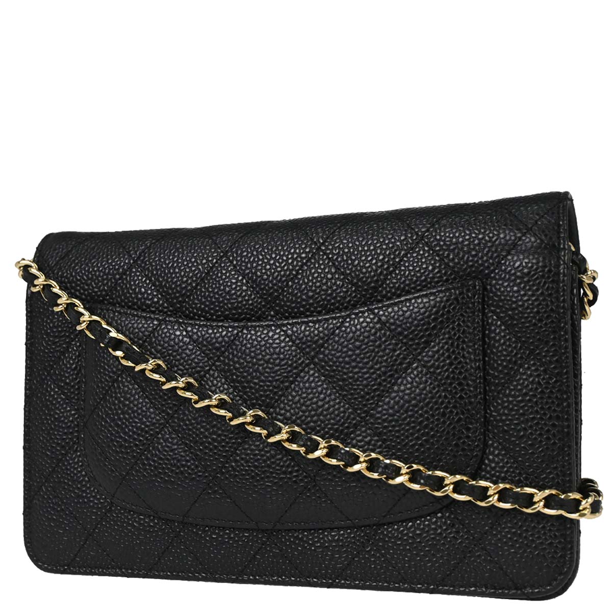 Chanel 2013-2014 Black Caviar Skin Classic WOC Wallet on Chain Bag