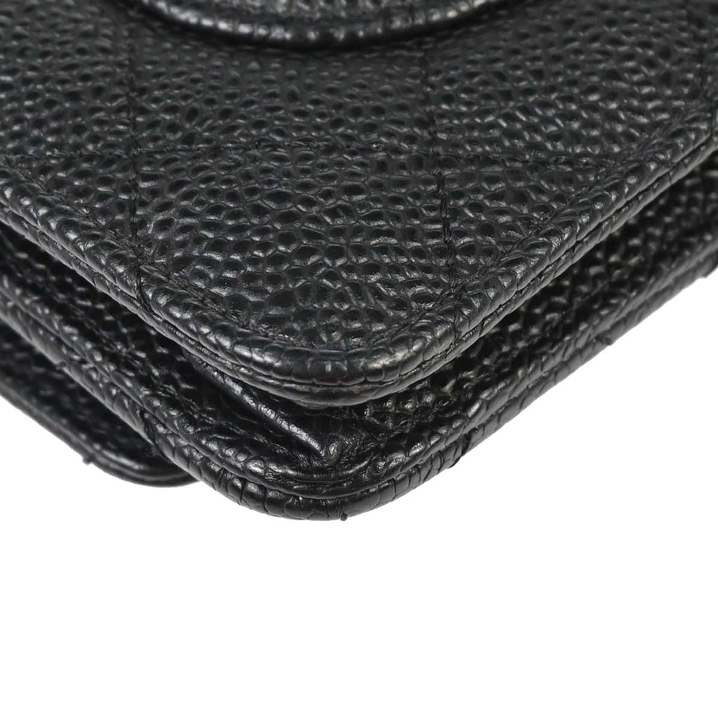 Chanel 2013-2014 Black Caviar Skin Classic WOC Wallet on Chain Bag