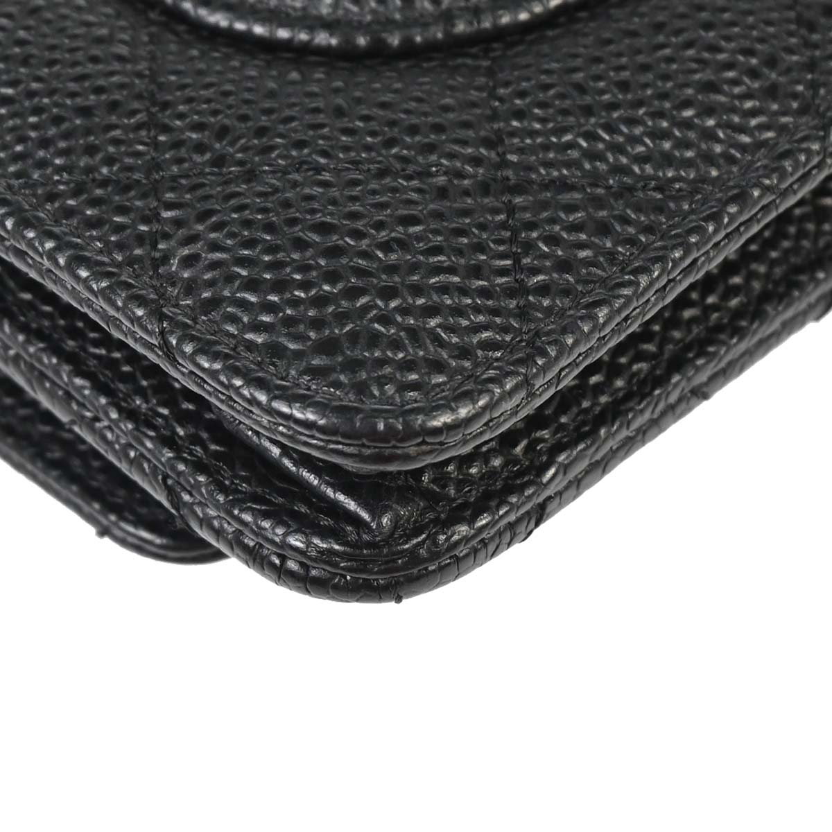 Chanel 2013-2014 Black Caviar Skin Classic WOC Wallet on Chain Bag