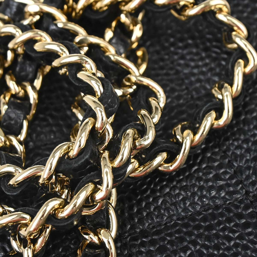 Chanel 2013-2014 Black Caviar Skin Classic WOC Wallet on Chain Bag