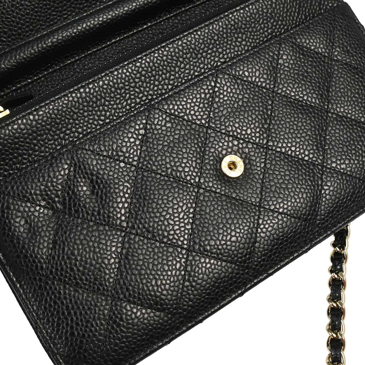 Chanel 2013-2014 Black Caviar Skin Classic WOC Wallet on Chain Bag