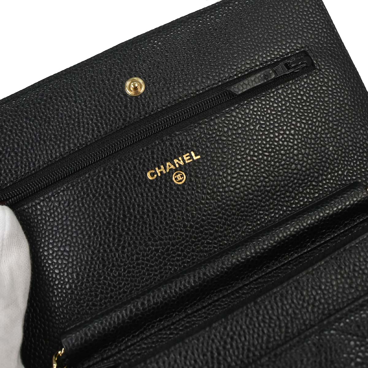 Chanel 2013-2014 Black Caviar Skin Classic WOC Wallet on Chain Bag