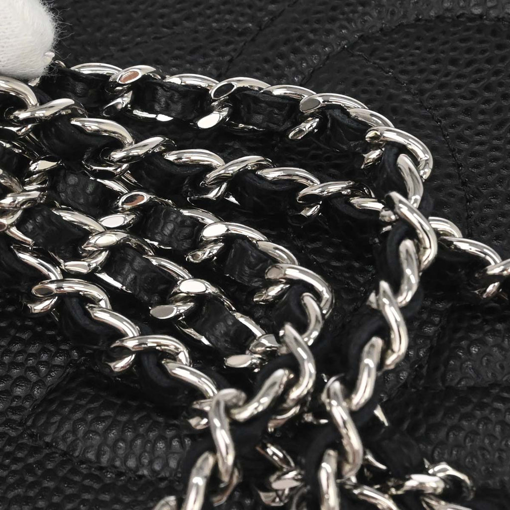 Chanel 2014 Black Caviar Skin Timeless WOC Wallet on Chain Shoulder Bag