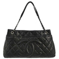 Chanel 2012 Black Caviar Skin Timeless CC Chain Tote Bag