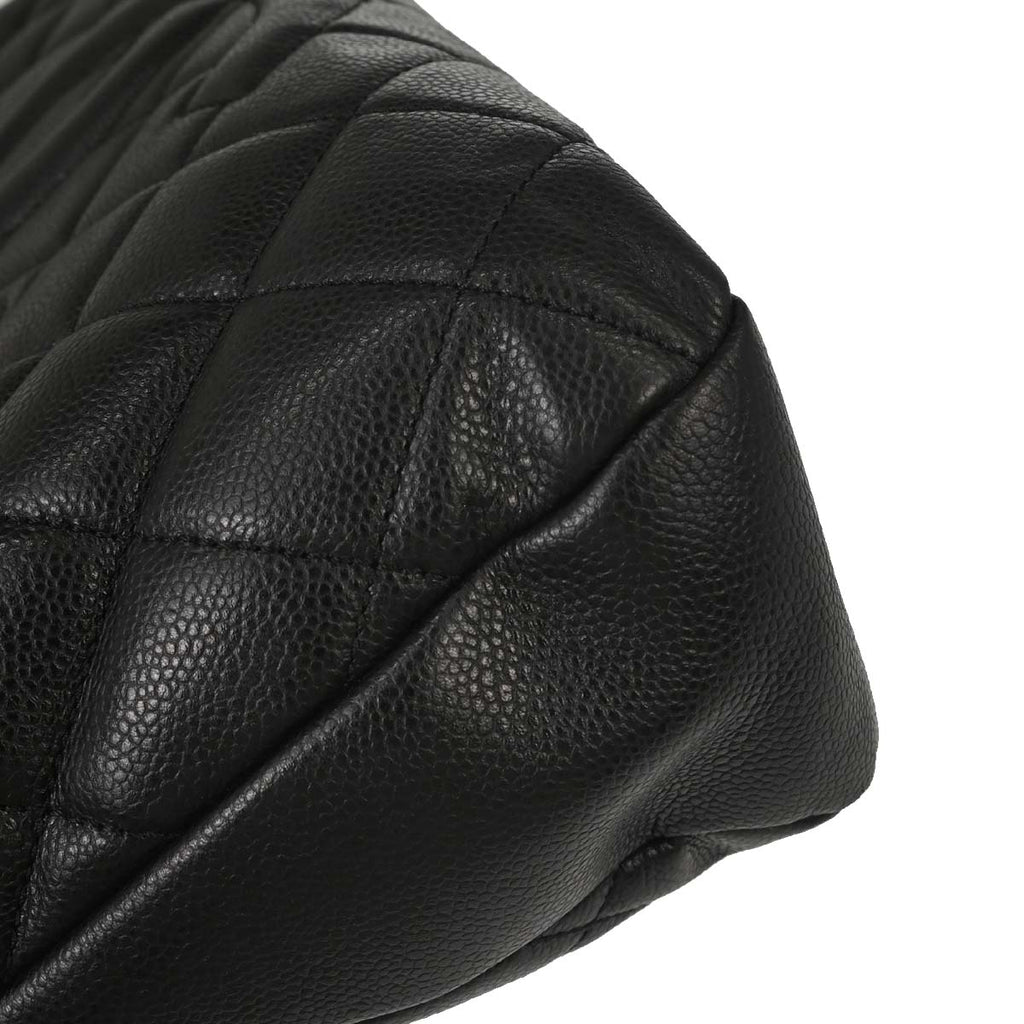 Chanel 2012 Black Caviar Skin Timeless CC Chain Tote Bag