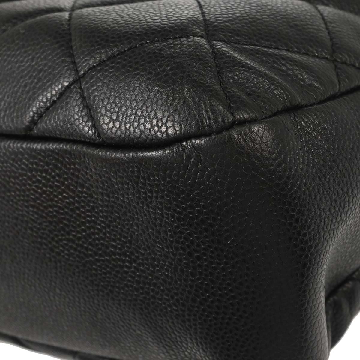 Chanel 2012 Black Caviar Skin Timeless CC Chain Tote Bag
