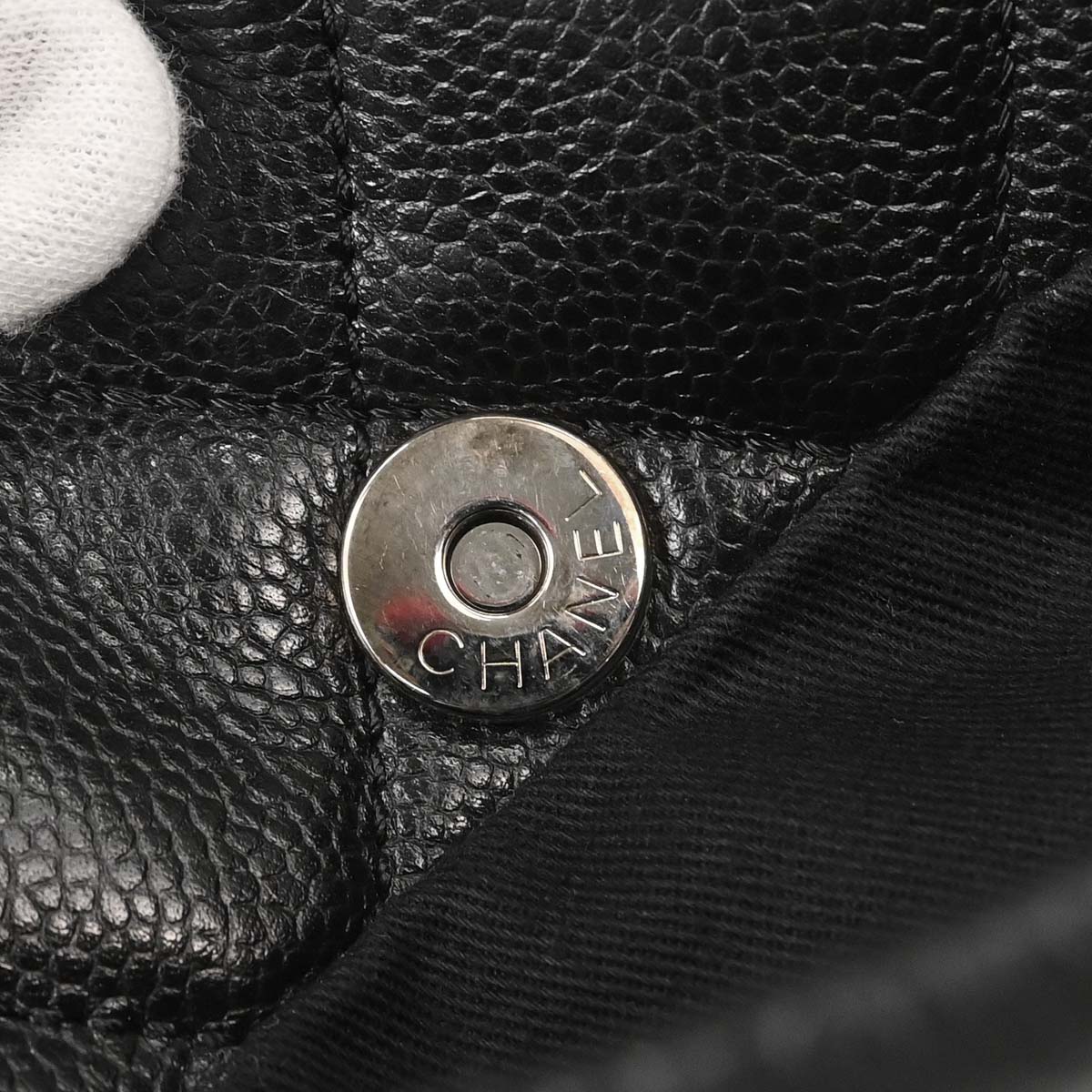 Chanel 2012 Black Caviar Skin Timeless CC Chain Tote Bag